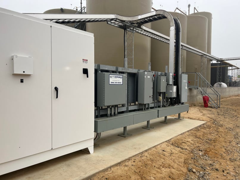 Facility panels and piping on location